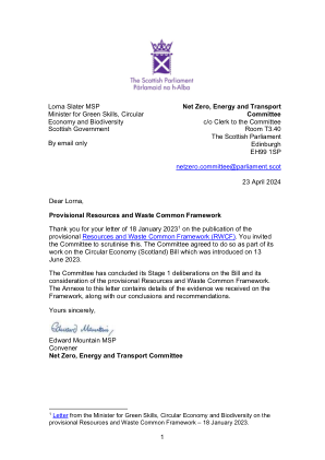 1 Lorna Slater MSP 绿色技能部长、通函......